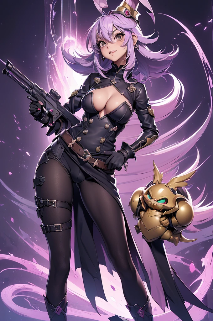 cutesexyrobutts, mature female, woman, solo, bunny ears, bunny outfit, leotard, wrist cuffs, warm smile, earrings, <lora:GoodHands-beta2:1> , mascara, eyelashes, purple hair, yellow eyes, very long wavy hair, hair between eyes
(Masterpiece, Hypermaximalist, Maximalism, Best Quality, 8k, Highres, Absurdres, 4k, High Quality, Ultra High Res, Highest Quality, Ultra Detailed, 8k Uhd, Realistic, Highly Detailed, Ultra-Detailed:1.0), (Cinematic Lighting, Hdr, Raw Photo, Sharp Focus, Photorealistic, Realistic:1.0),