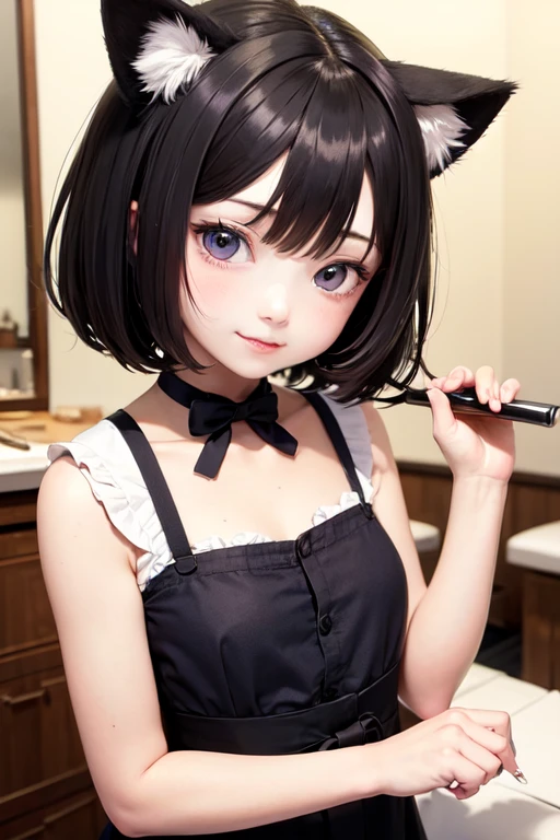 masterpiece, Bokeh, (Cat ear:1.4), Sitting on the beach at sunset, Looking at the audience, office lady, pantyhose,(masterpiece, Highest quality, It captures a very cute moment, Depth of written boundary, Super detailed, Ultra-high resolution, C4D, Octadale, 3D Modeling,Realistic human photos、 8k, 16K, One Girl,Middle school students, 15 years old、Small breasts,Black Hair,short hair,Straight Hair,Light brown eyes,Cute Face), Bloomers, Black tank top, zettai ryouiki, Wet clothes,Classroom Nights,Moonlight, Good elevator, Take off、Real-life skin、Not an anime、Realistic、