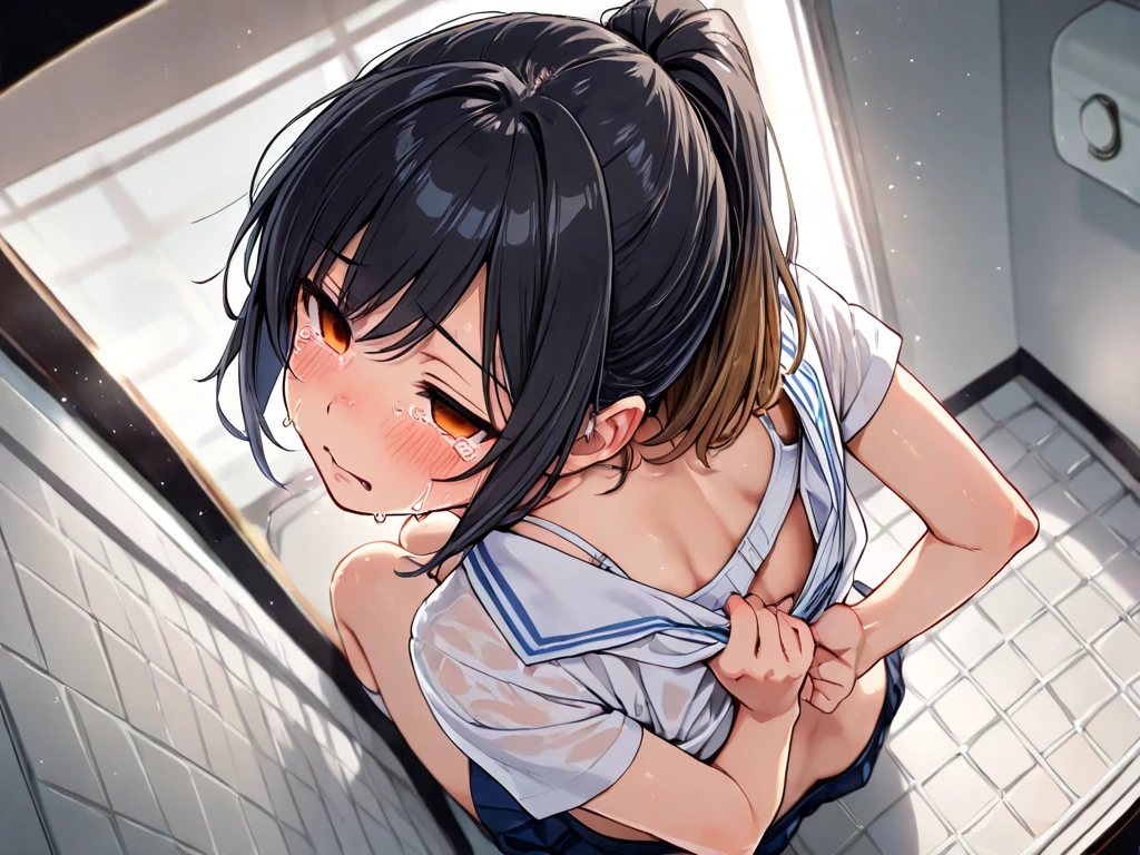 (masterpiece, best quality:1.2), solo, 1girl, (cowboy shot:1.3), BREAK ,nsfw,(rape:1.5), (serious:1.2), neat,(frown:1.3),(panicking,tears:1.3),(stern expression:1.4),(painful expression:1.3),(desperate face:1.2),(stare at viewer with stern eyes:1.5),(bitting own lip:1.1),(angry:0.9),(steam:1.2),(wet:1.2),(drooling:1.4),(sweat:1.3), BREAK,1boy,1girl,boy grab her ass, bare back,from behind, hetero,(all fours, Raise your butt:1.2),(doggystyle sex:1.5),