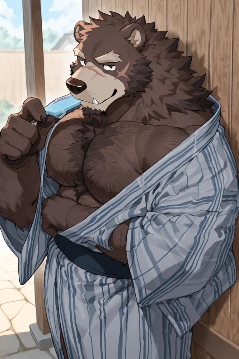 male, German Shepherd, hairy, Smile,blush,White loincloth, neutral, Dynamic Lighting,Crotch bulge, illustration, beautiful, particle (high quality,4K,8k,high resolution,masterpiece:1.2), Extremely detailed, impressionism:rich and colorful,