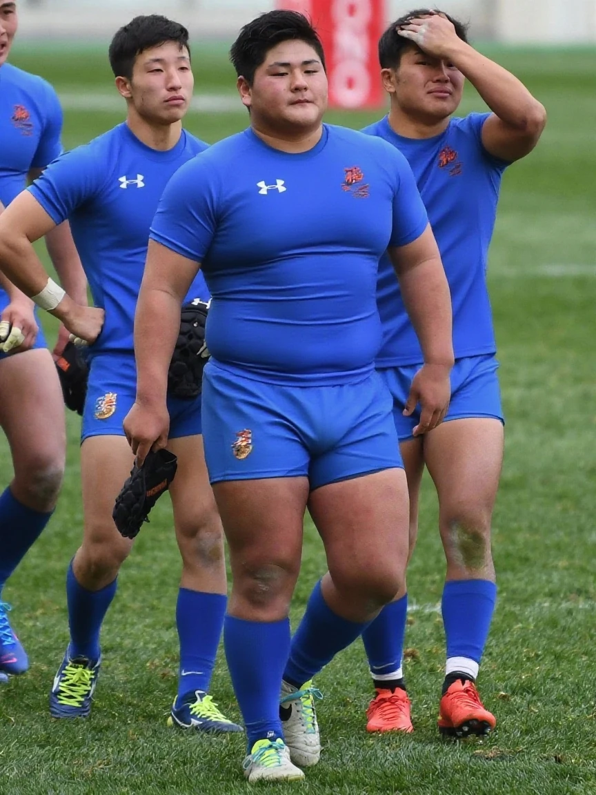 Completely naked, NSFW, (((single)))，Roll up your Tenri University rugby shirt to your chest，rugby field，rugby ball， (((manly eyes)))， (((Japanese)))，School，cry，sad，no pants，reality，khd， Super huge，half human, Half Asian black bear, (((naked young man))), (((reality的な penis)))，no pants, Short and dark lower body exposed， East Asian slightly chubby young man，A slightly chubby teenage young male student, gay
