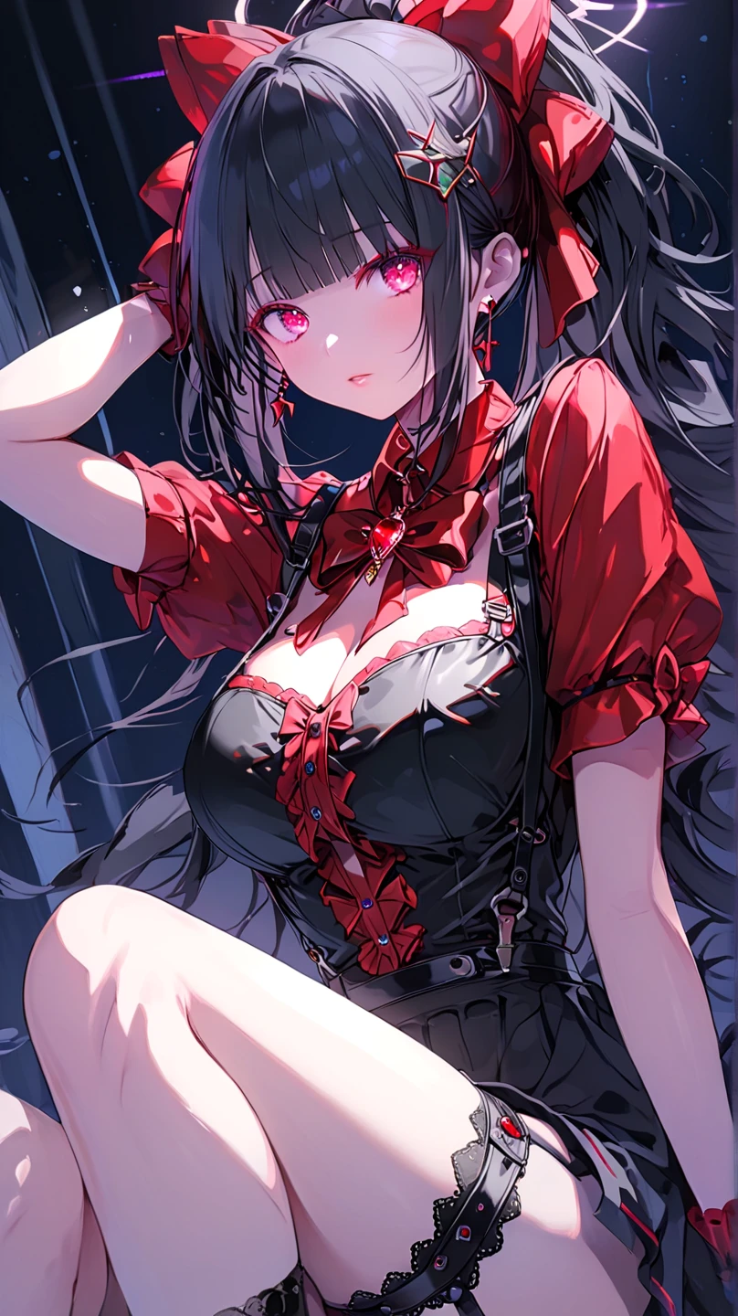 nsfw, fishnets, ((solo, solo focus, solo girl,1girl))++,(evil dominatrix Marinette Dupain-Cheng Ladybug)+++,low_twintails, red_hair, two tone hair, multicolored_hair, black_hair, solo, short_hair, high_heels, garter_straps, thighhighs, piercing, bare_shoulders, collar, nipple_piercing, red_eyes, thioots, corset, boots, lips, small_breasts, standing, looking_at_viewer, no_panties, gloves, makeup, garter_belt, full_body, lipstick, black_legwear, thighs, thick_thighs, parted_lips, coat, shiny, cleavage, dress, strapless, black_footwear, evil_red_eye, background, large_breasts, areolae, shiny_skin, choker, grey_background, red_lipstick, black_gloves, blush, pubic_hair, detached_sleeves, no_bra, cumdrip, personification, high_heel_boots, black_lipstick, tattoo, elboloves, eyeshadow, bdsm, smoking, bangs, watermark, off_shoulder, strapless_dress, paris background