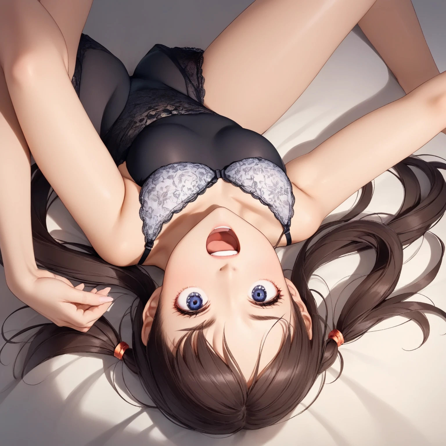 (((close up thighs))), (I look up at the girls from the ground)、((A girl steps on a boy&#39;s penis with her foot and makes him ejaculate))、((A seductive wicked smile)), Yui、low length、(thin)、(((5 years old girl)))、(Bright white skin), (((child girl)))、Brown Hair、Messy hairstyle、(Forehead)、、Grey Eyes、Squint your eyes、white Cropped tank top、(covered nipples), ((Angle from below:1.5)), ((Black tight mini skirt))、belly button、(Thighs), White panties, crotch、(garter belt)、((foot)), (Angle from the bottom of the girl), ((Girl squeezes me with her crotch))、Lift your legs a little、((Foot on penis)), In the classroom of an elementary school, ((girl is stomping boys penis)), 1boy is masochistic, boy is lying, (penis), The boy is exposing his crotch、((eject cum)), ((footjob))、