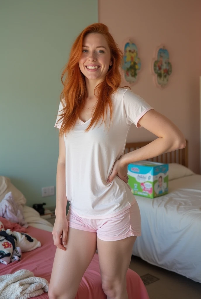 Rachel Hurd-Wood spread her legs in a polo shirt and pastel panties and smiled