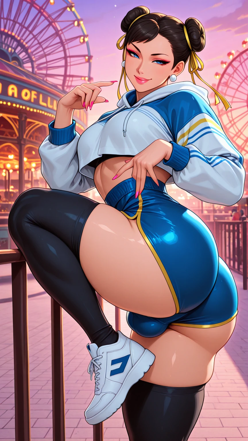 sakura kinomoto, (sakura kinomotoがin cowgirl position性交する:1.9999999), ((realistic, highest quality, High resolution, real women pictures:1.7)), ((A 16-year-old girl wearing a long-sleeved leotard for gymnastics competitions:1.9)), curved body, in cowgirl position性交する美少女, (high neck leotard:1.5), (slender body shape:1.7), ((anatomically correct:1.2)), (thin fabric leotard:1.01), thin waist, 大きく股を開いてin cowgirl position, beautiful thighs, (Cowgirl pose where multiple penises are inserted into the vagina and anus at the same time:1.7), 濡れて肌に吸い付くhigh neck leotard, (Beautiful firm buttocks:1.2), Detailed depiction of the vagina, More information about the anus, Penis thrusts up vagina and anus, nose too small, 16 year old beautiful girl has sex with her clothes on, saddle, in cowgirl position, Beautiful girl straddling multiple penises, (normal limb:1.7), Too cute small face, The whole body is wet with sweat, (short-haired with bangs), (put your hands behind your head:1.5), nostrils are not visible, realistic, (Card Captor Sakura:1.4979), lips slightly open, (anatomically correct:1.2), (in the city:1.4), (Multiple penises penetrate vagina and anus at the same time:1.99999), 美女がin cowgirl position複数の陰茎と性交を, Sexually excited erotic face, (realistic背景:1.9)