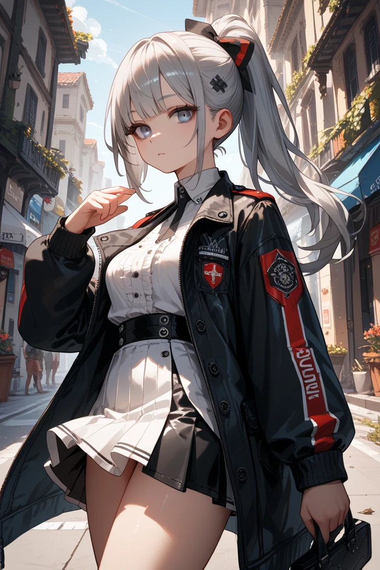 (((Outfit inspired by the Swiss flag:1.3))),(((Woman in men's clothing:1.3))),(masterpiece,Highest quality,Ultra-high resolution output images,Write boundary depth,Intricate details,Adding dimension to your subject with the contrast of light and shadow,Anatomically correct facial structure),(Picture Mode Ultra HD,)