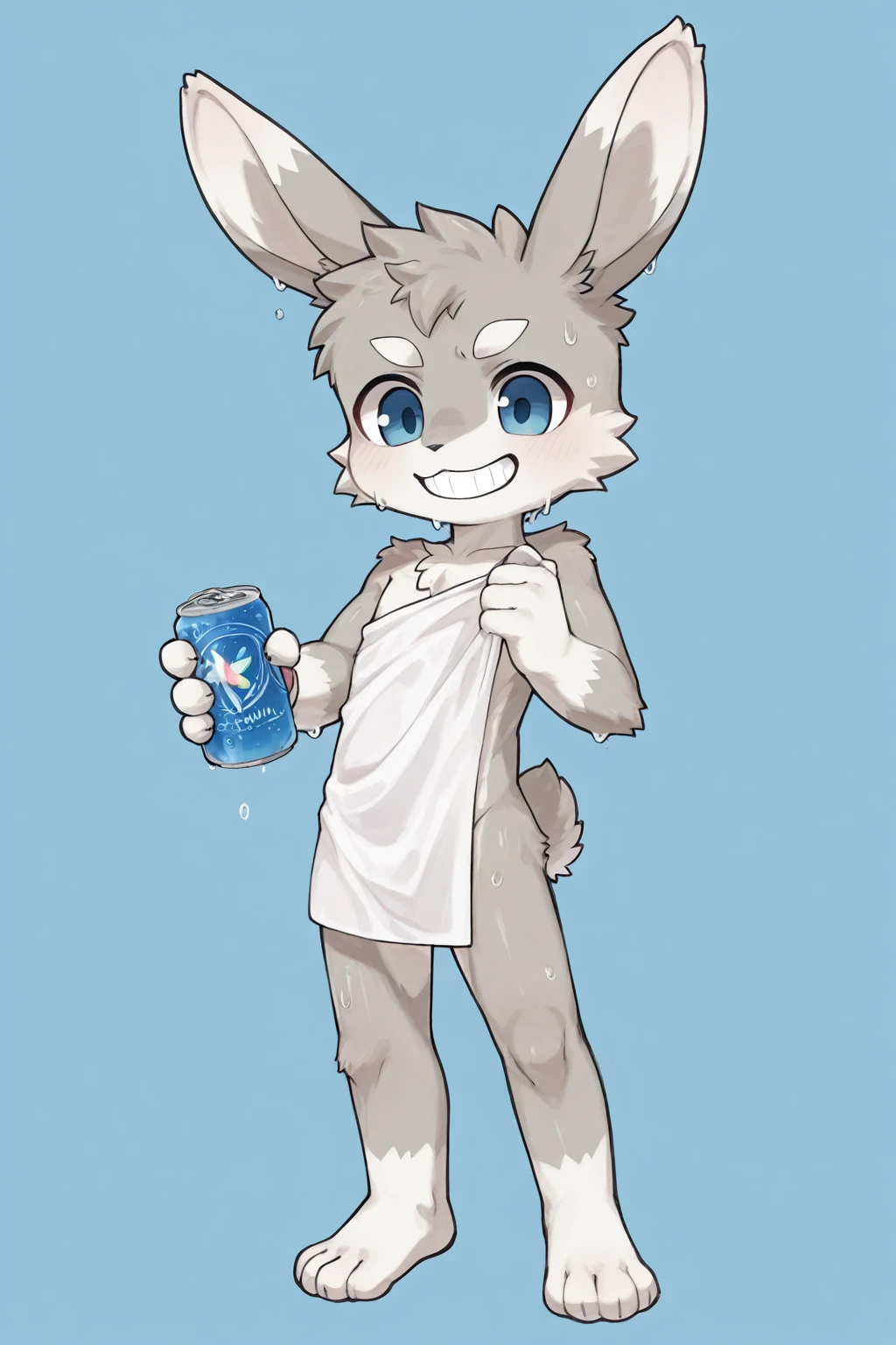 Solo,goat furry,shoya,anthro,furry art,digital fan art,cute style green eyes,full body,naked,from front view,coward,shy,blush