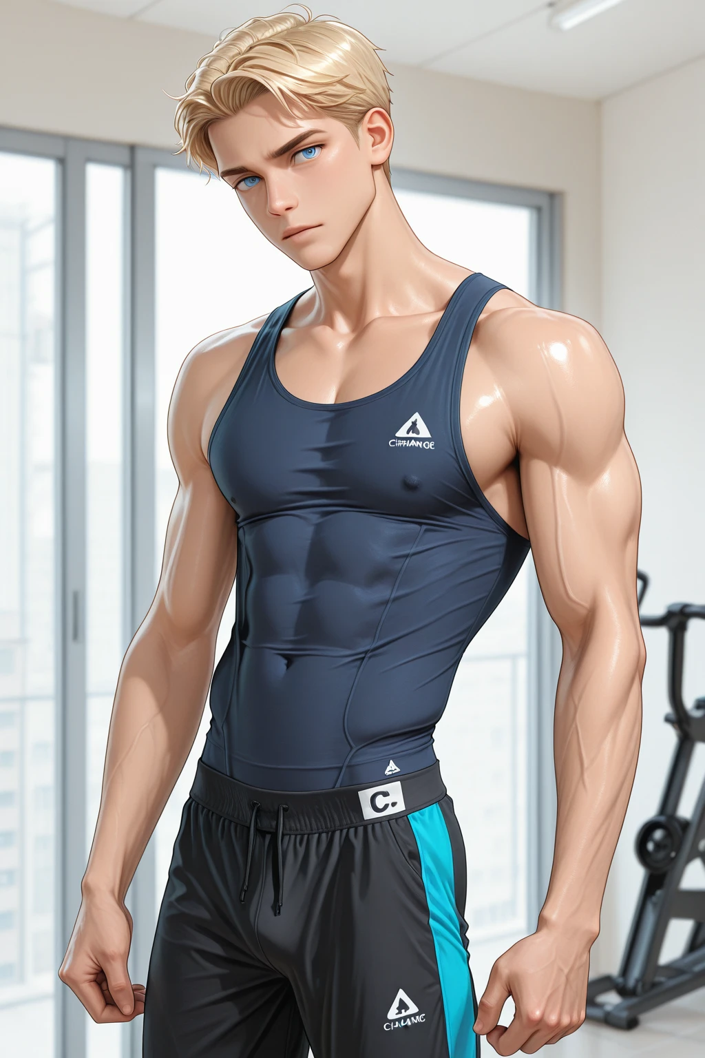 Full body image, Boy 18 years old, big muscles, shirtless, short hair, sexy, tired face. Sexy poses under the sea, armpit hair, Perfect, round buttocks, Bottom view from the back