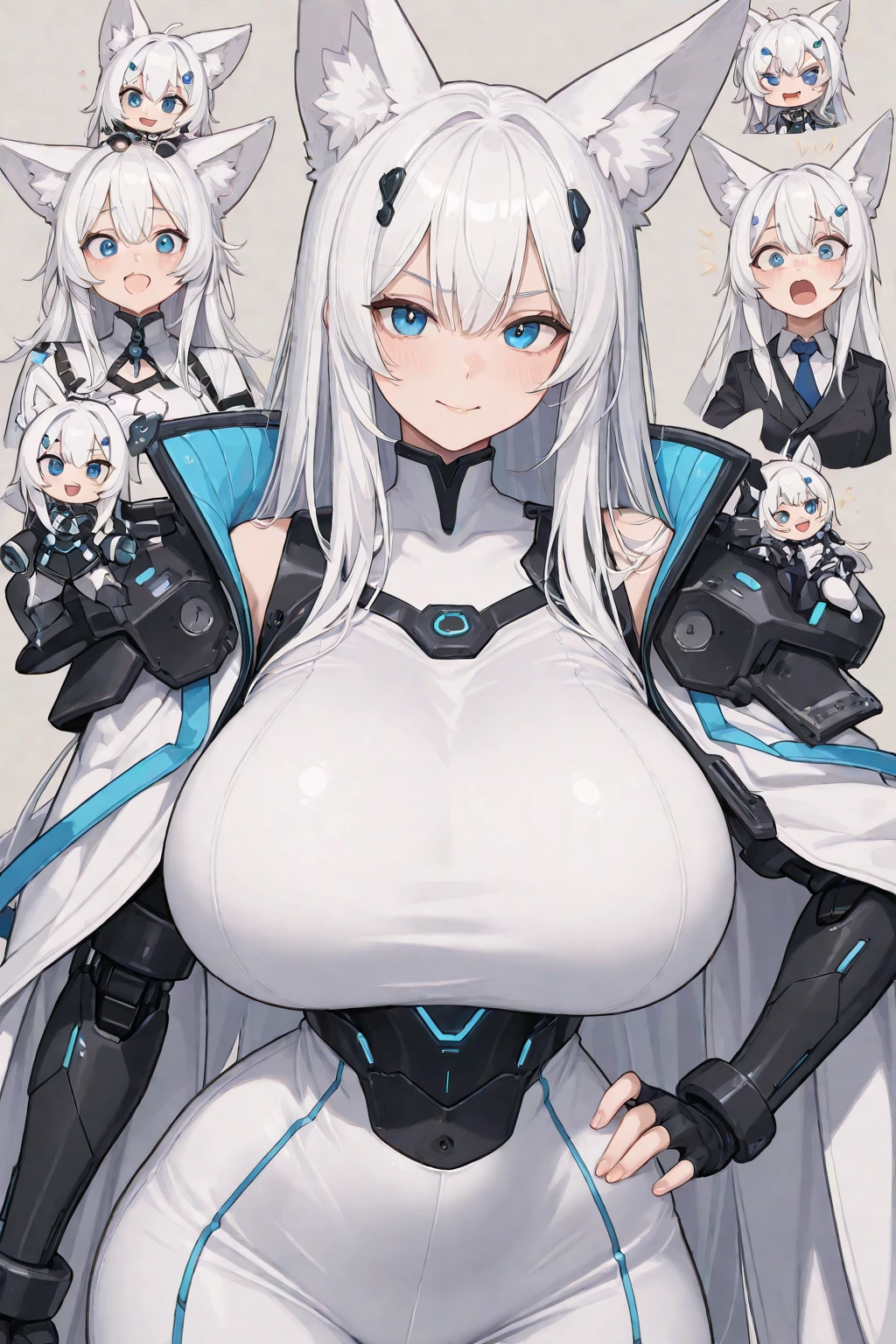 Masterpiece, 4girls, each dressed as a maid. The maids are wearing identical uniforms, beauty and cute, high detailed, dinamic lighting, vivid colours, ultra large saggy breasts, massive cleavage exposed, A giant spacecraft navigating interstellar space, Sophisticated design, huge geometric figures stacked in layers,standing, white skin, blue eyeballs, blonde hair, happys, various hair styles, harem, perfect eye, perfect face, Symmetrical eyes, well-aligned, with a natural and proportionate gaze, Observing their master with a servile gaze, elfs