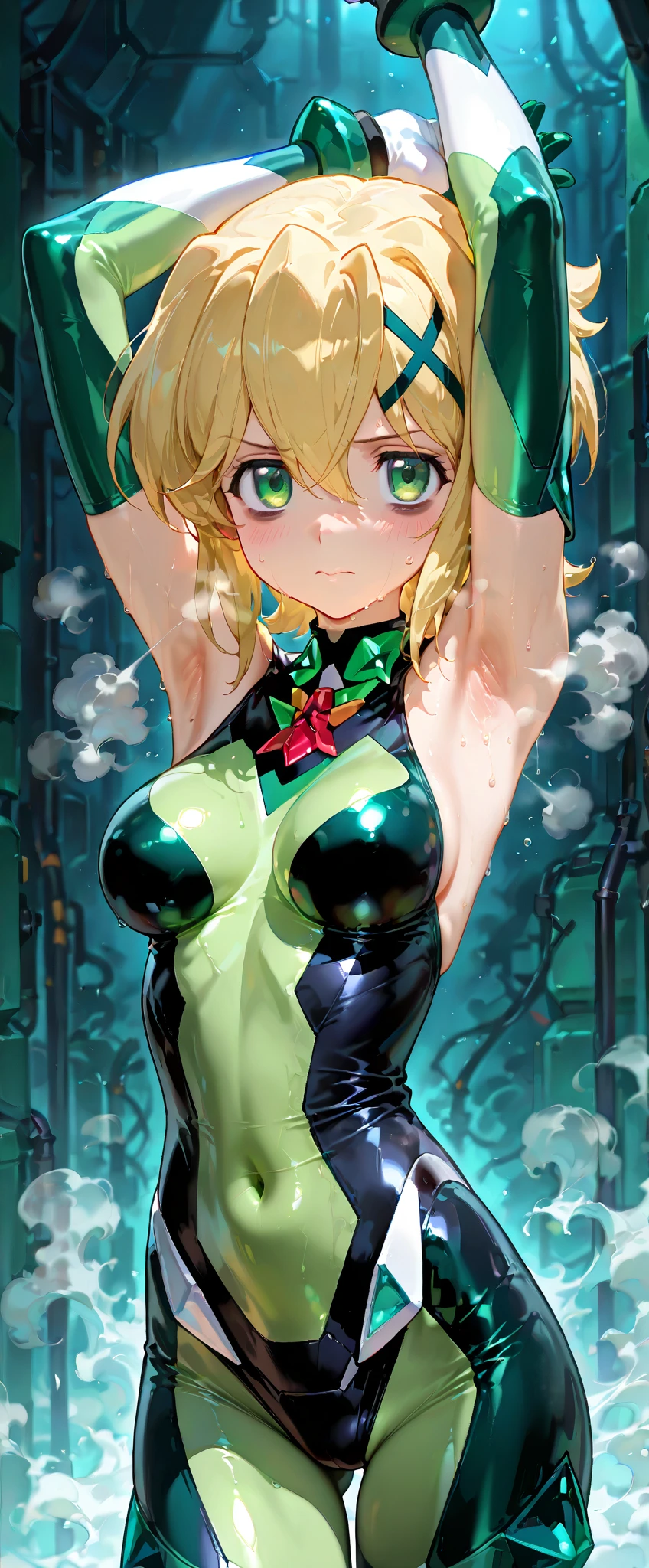 (masterpiece:1.4),(Highest quality:1.4),(Absurd:1.4),Morrigan_Aensland, green hair, nsfw, (pubic hair), vaginale, Sex, spread pussy, Pussy juice, ??????? face、morrigan_aensland,