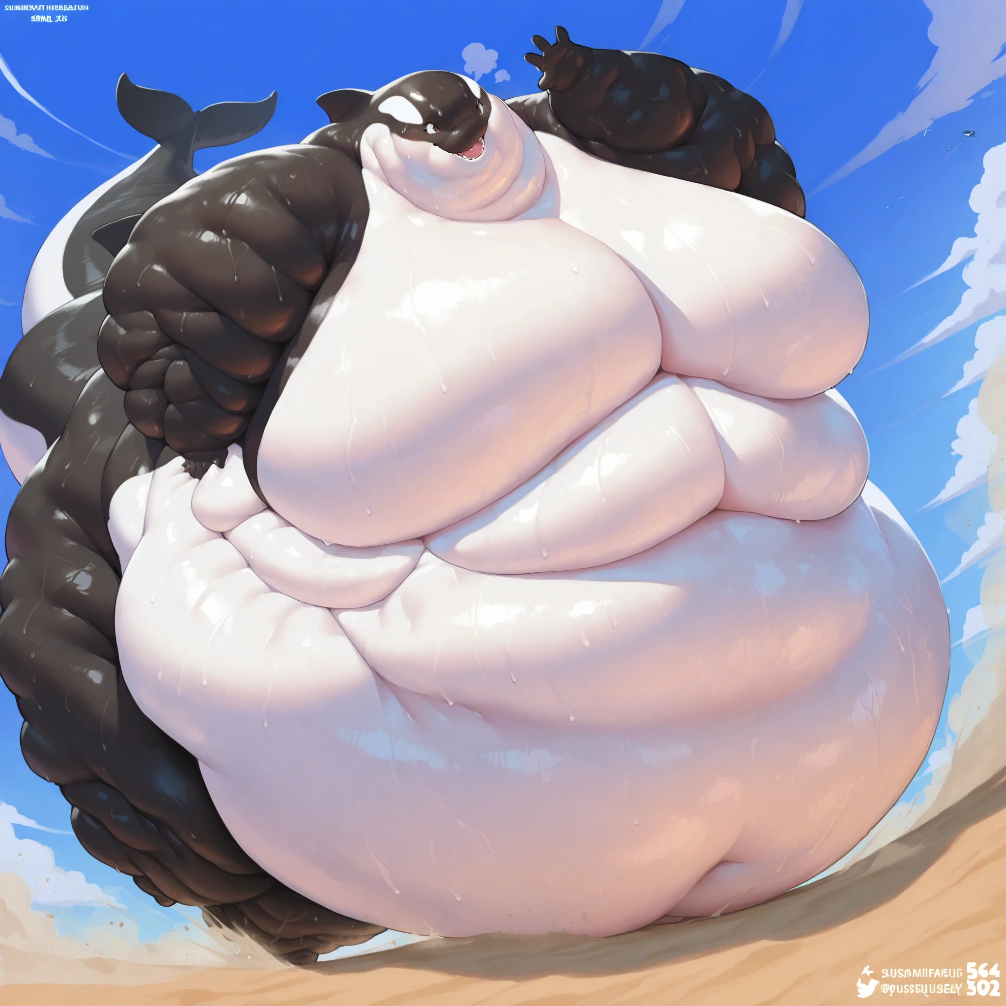 4k, high resolution, best quality, perfect lightning, perfect, solo, anthro, young, boy,white wolf:2.0, furry body, (fluffy mane:1.2), fluffy tail, male, adult, (bulky2:0, thick muscles2:0, huge muscles:2.0, hyper muscles:2.0), (thick biceps, veiny biceps, big broad veiny pecs:2.0, broad shoulders:2.0), (thick legs, thick calves:1.1), (digitigrade legs, 4 toes:1.2), perfect colors, (photorealistic fur, detailed fur, epic, masterpiece), (suggestive posing:1.2), (seductive smile, lustful grin 1.3), detailed beach, detailed wolf eyes:2.0, by k0suna, by darkgem,nipple ring,big pecs:2.0,hyper arms:2.0,veins,white body,white fur,hyper butt:2.0,hyper paws,standing,thick legs,thick butts:2.0,black briefs