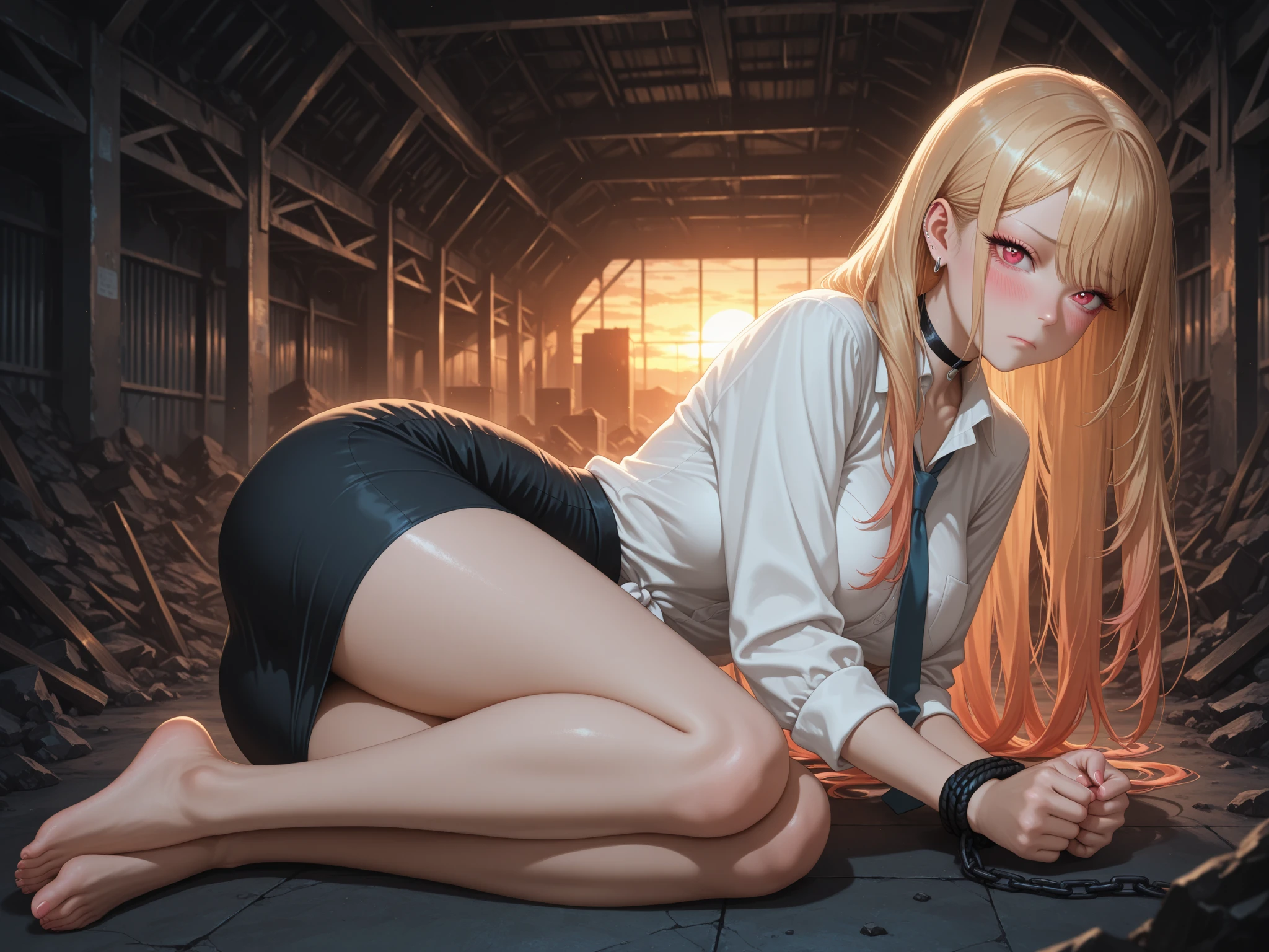 1girl in,BDSM,A naughty handcuffed policewoman is mercilessly subjected to erotic torture and forced to climax.,very beautif,I'm so embarrassed that I almost cry,red blush,Teary-eyed,Sweaty skin,tre anatomically correct,Precise fingers,A slender,Shapely,Opening legs,White lace underwear,shame,forcibly,photorealisim,masterpiece,Squirting,