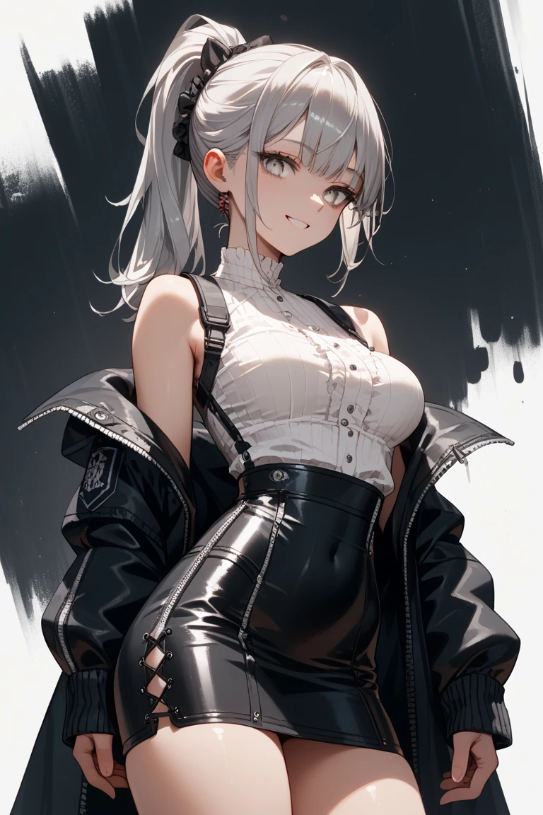 Chica de anime con traje negro posando en una calle de la ciudad, Ross Tran 8 K, Obras de arte al estilo de Guweiz, Guweiz en Artstation Pixiv, Estilo Ross Tran, Guweiz en Pixiv Artstation, 3D render character art 8 k, Loish y Wlop, 2 b, 2b, NEGAR : automata inspired