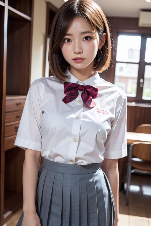 (8k, RAW photo, best quality, masterpiece:1.2), (realistic, photo-realistic:1.37), ultra-detailed,
1 girl,cute, solo,beautiful detailed sky,detailed cafe,night,sitting,dating,(nose blush),(smile:1.1),(closed mouth),large breasts, seductive smile, large aparture, professional lighting, Sony A7R4, Zessie 50mm F1.8,
medium breasts,beautiful detailed eyes,(collared shirt:1.1), bowtie,pleated skirt,(short hair:1.2),floating hair show pussy