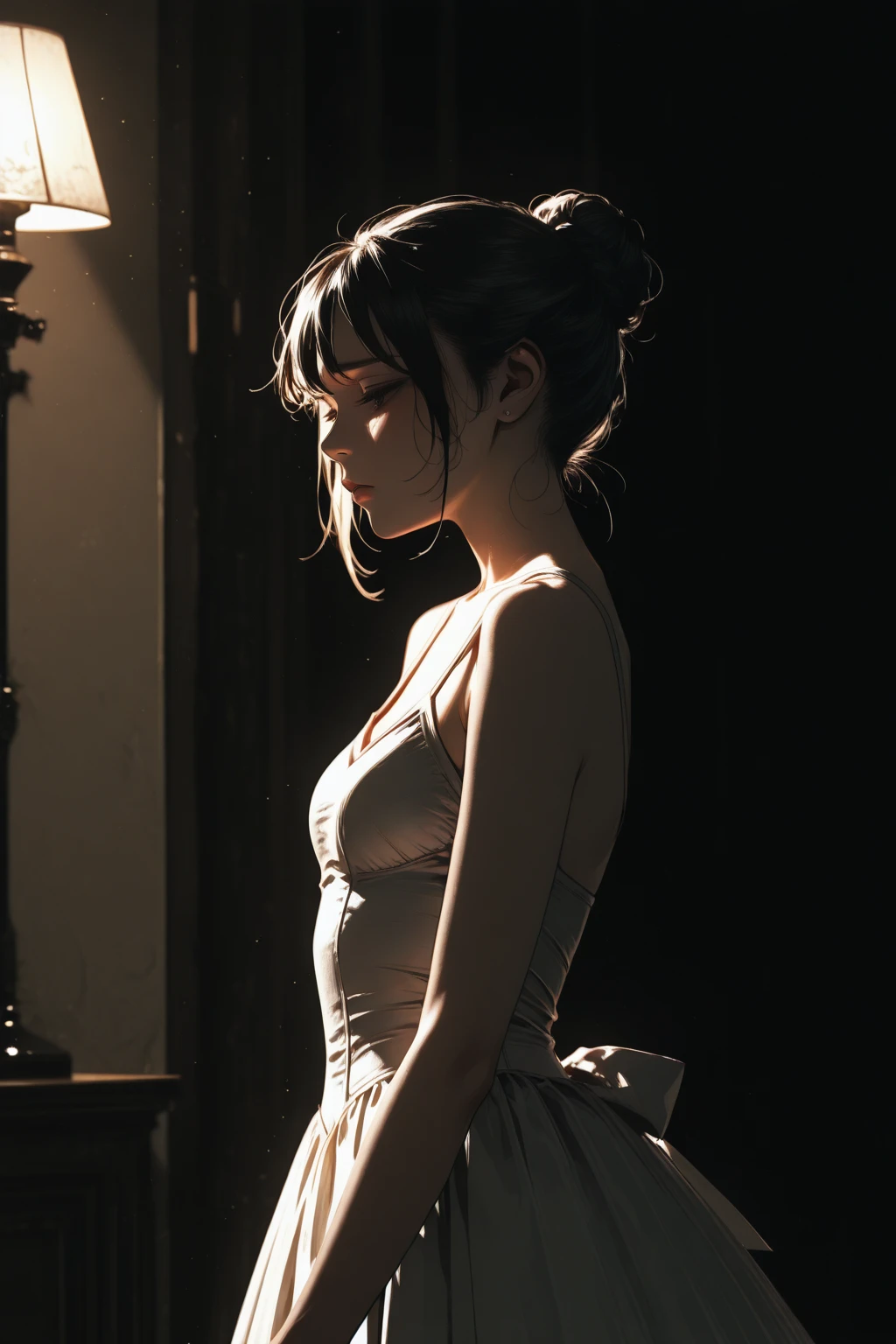 Masterpiece, Excellent, Summer, Silhouette, Upper Body, Sexy, Girly, Cinematic Special Effects, Detailed Silhouette, Woman Silhouette