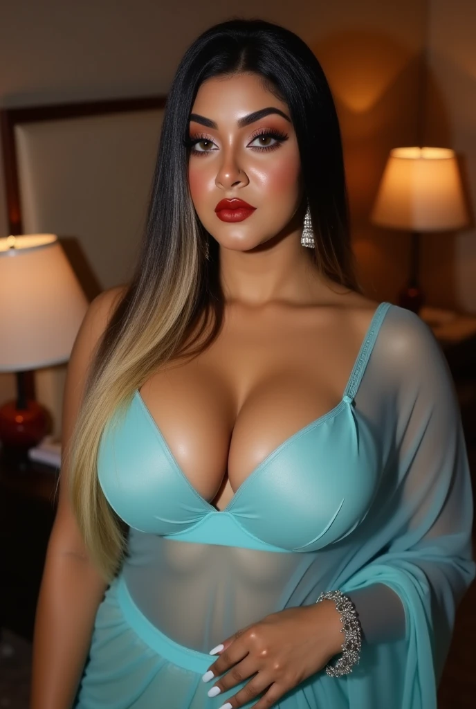 40 year old Indian woman, (facial, covered in cum, sticky cum, detailed face:1), (tattoo, detailed skin:1), (long hair, braided, detailed hair:1), topless, ghagra lifted up, shaved pussy, legs spread, pussy lips, labia, upskirt, large breasts, brown erect nipples, bright light, (ultra photorealistic:1), Instagram stye, Ultra HD quality, cum all over face, (looking at viewer:1.3), (eyes open, open eyes:1.3), full body shot, wide angle