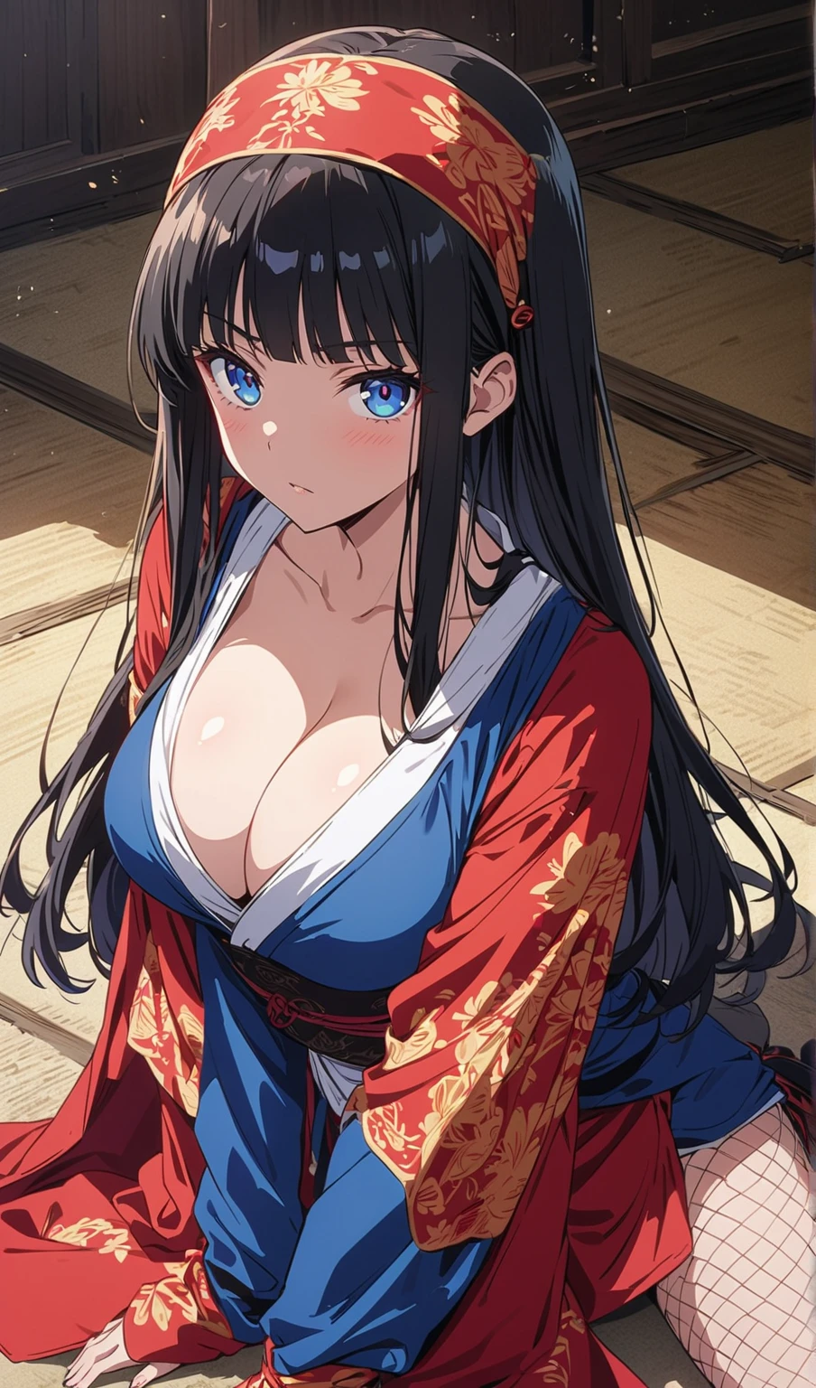 Masterpiece, best quality, beautiful girl, Taisho Roman, big breasts, cleavage, sexy,