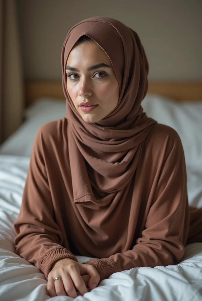 beautiful hijab girl, ?????, not clothes, sitting on a guy's lap