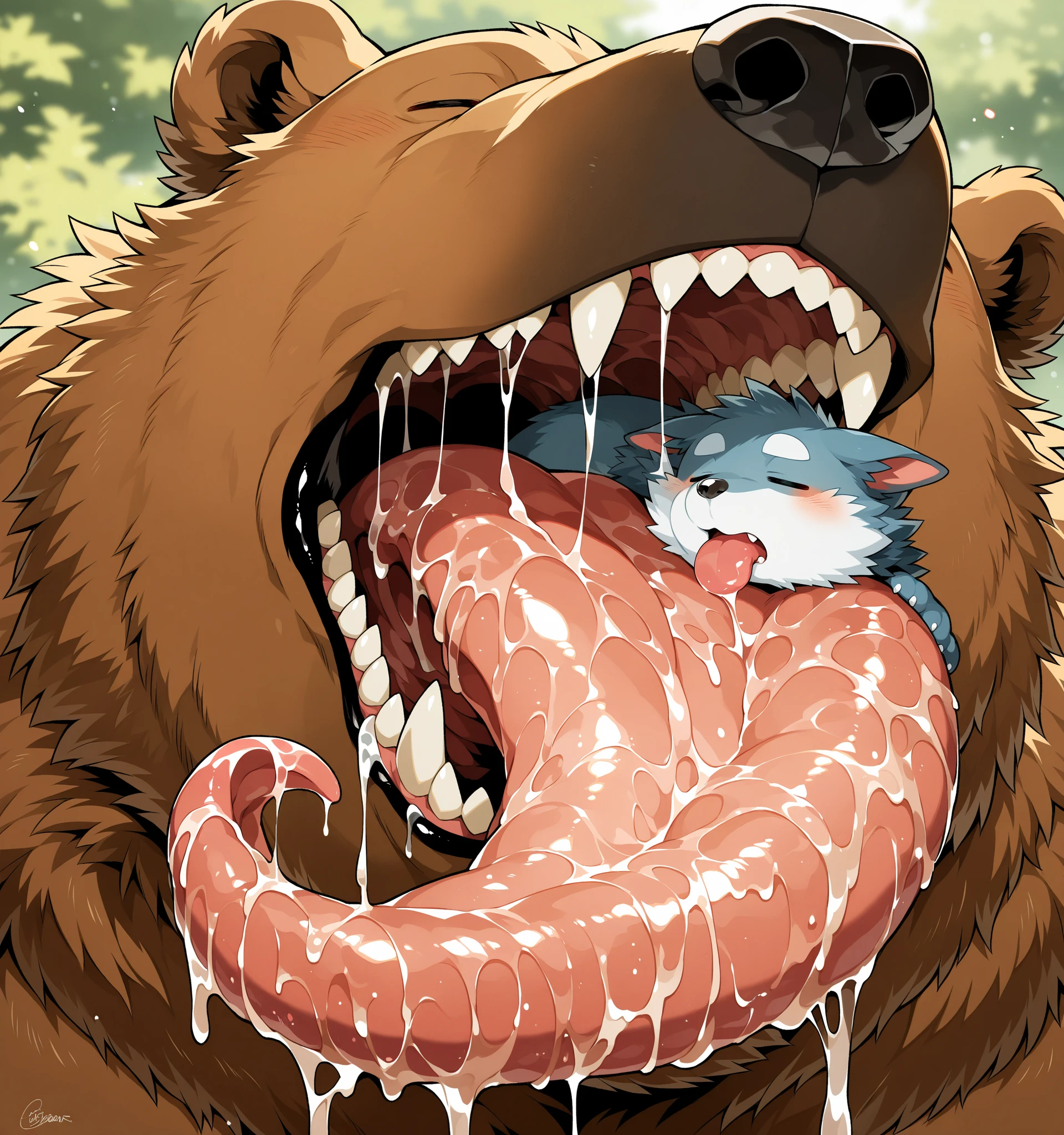 (feral male green Yoshi ), (male werewolf) score_9, score_8_up, dream prompt:score_9, beautiful, detailed cute face, blushing, shocked expression, reverse suspended congress, looking surprised, crying, forest, feet in view, foot shot, 3 toes, crying, cum, green feet, 3 toes, ((screaming)), foot focus, huge feet, leaking vagina, gaping vagina, aftersex, ((closed eyes)), saliva, hyper feet, impregnation, spreading legs, penis, after sex, arms behind back, spread pussy