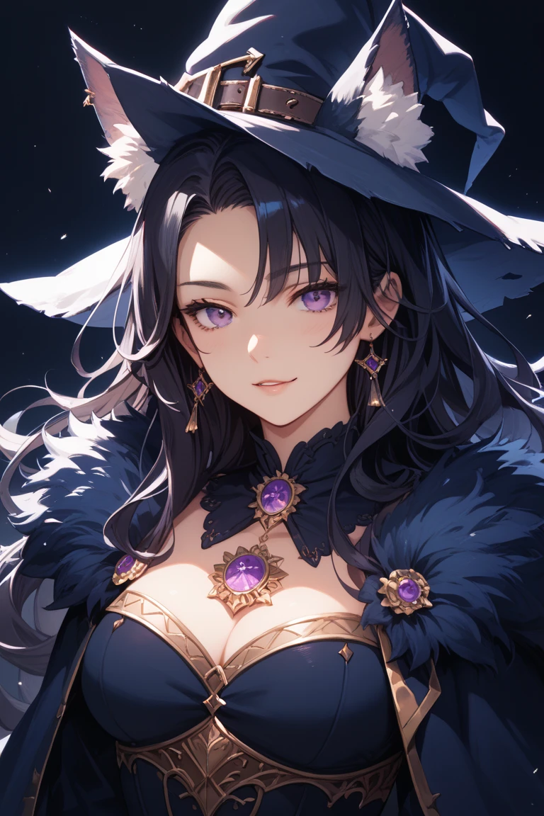 (masterpiece, best quality),  intricate details,
1girl, <lora:musashiazurlane-lyco-nochekaiser:0.8> musashi, ahoge, animal ear fluff, animal ears, black hair, blunt bangs, (brown eyes:1.5), facial mark, fox ears, fox girl, long hair, sidelocks,, bare shoulders, black kimono, cleavage, collarbone, fur trim, hair ornament, japanese clothes, jewelry, kimono, magatama, magatama necklace, necklace, off shoulder,
making a heart with hands, smiling,  night, full moon, graveyard,