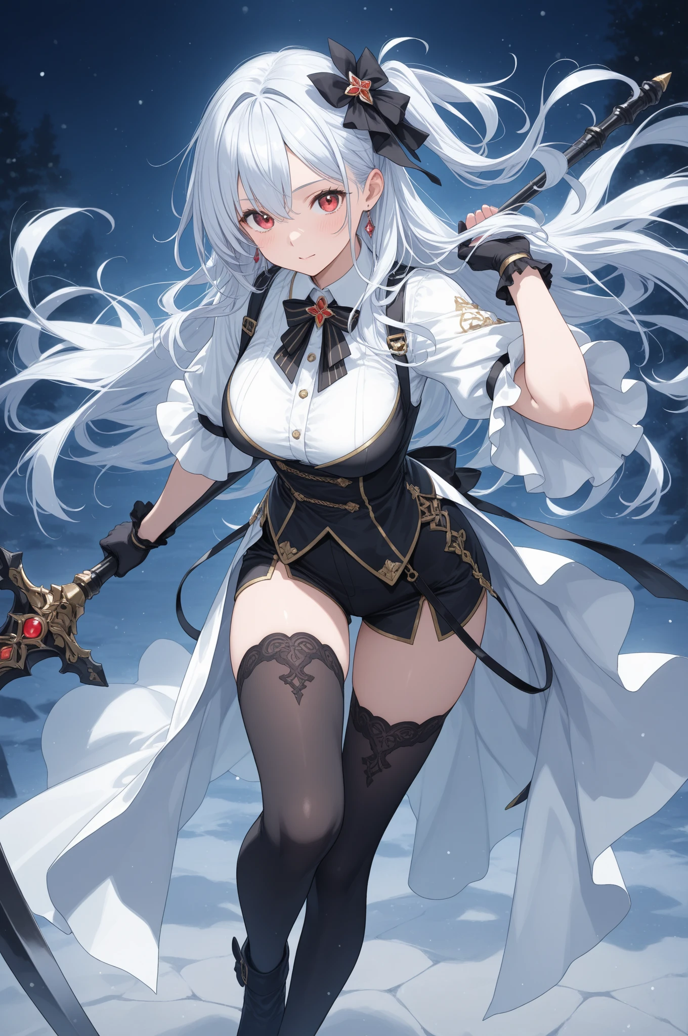 (1 girl),(high quality), (High resolution), (extremely detailed), (8K),(focus on lower body),(CG),female university student、beautiful girlfriend、magic knight costume、Magic Swordsman、Sorcerer、pleated skirt、sexy panties、(black knee high stockings:1.2)、(erect nipple shape)、No shoes、(neutral white lighting),sexy pose
