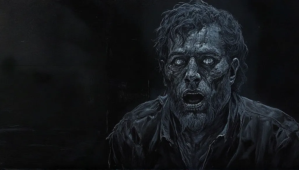 A single Zombie Jerry Watson man in the dark on the room 