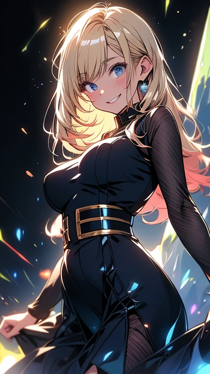 (1 mature brown amazon,Age 35), ((Pub,guild)),(smile),Dynamic pose,Dynamic Angle,Pose for a photo,From below,Elderly woman、Trading Card Game Frames、Highest Rare、Five Fingers、Signature mark、Big Butt、Yellow Hair、Gauntlet　Fighting Pose　Giant Axe　Muscular　Married Woman 
