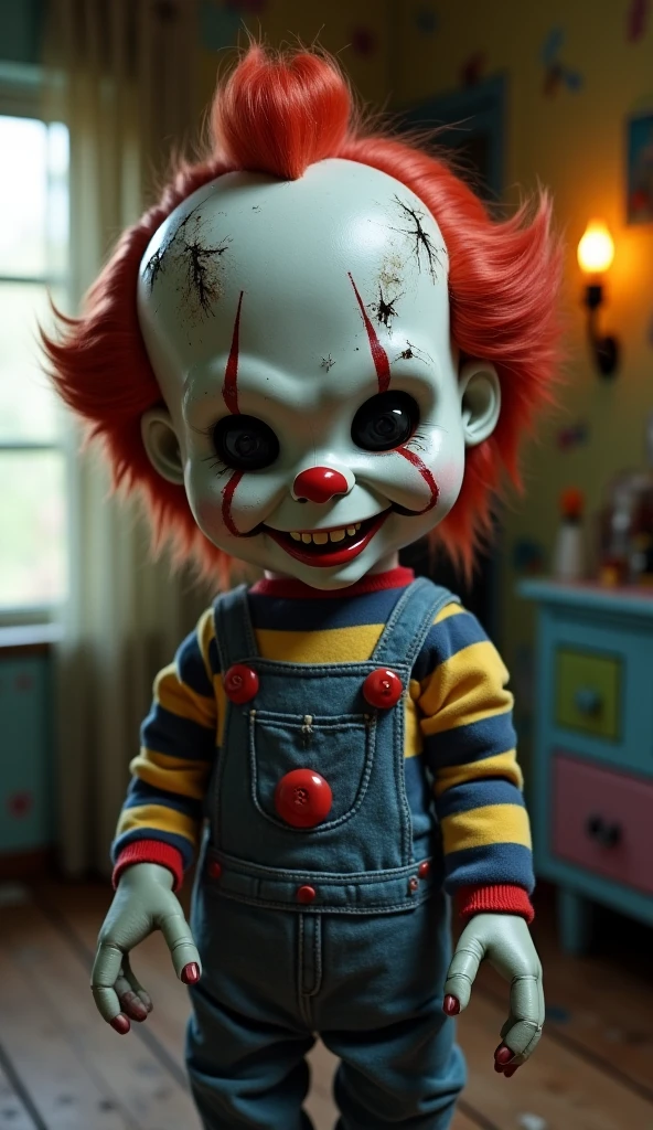 scary but adorable Pennywise the Dancing Clown (IT) monster,
Cursed pirate ship ,
movie scene in amigurumi style, extremely fuzzy yarn, subtle multicolored thread,
HD, 8k, highly detailed, perfect composition, depth of field, cinematic lighting, volumetric lighting, color graded, film grain,
<lora:Amigurumi_Style_XL_LyCoris_v1.5.2:0.65> <lora:add-detail-xl:0.64>