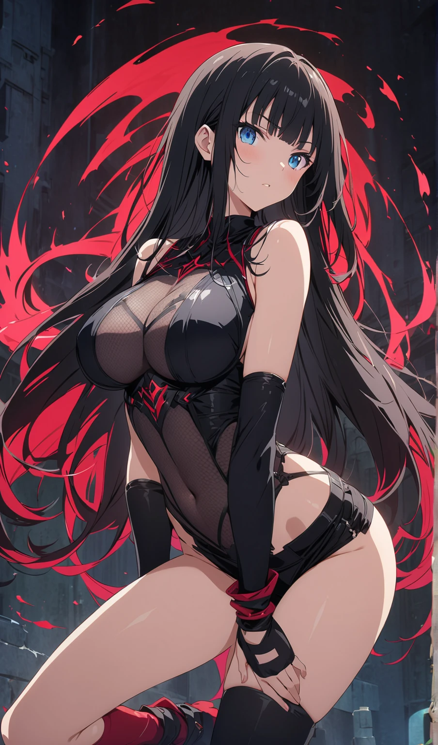 anime girl in a black dress with a red shirt and black hair, seductive anime girl, anime moe artstyle, (anime girl), attractive anime girl, ecchi anime style, beautiful alluring anime teen, beautiful anime girl, loli in dress, anime girl, cute anime waifu in a nice dress, pretty anime girl, cute anime girl