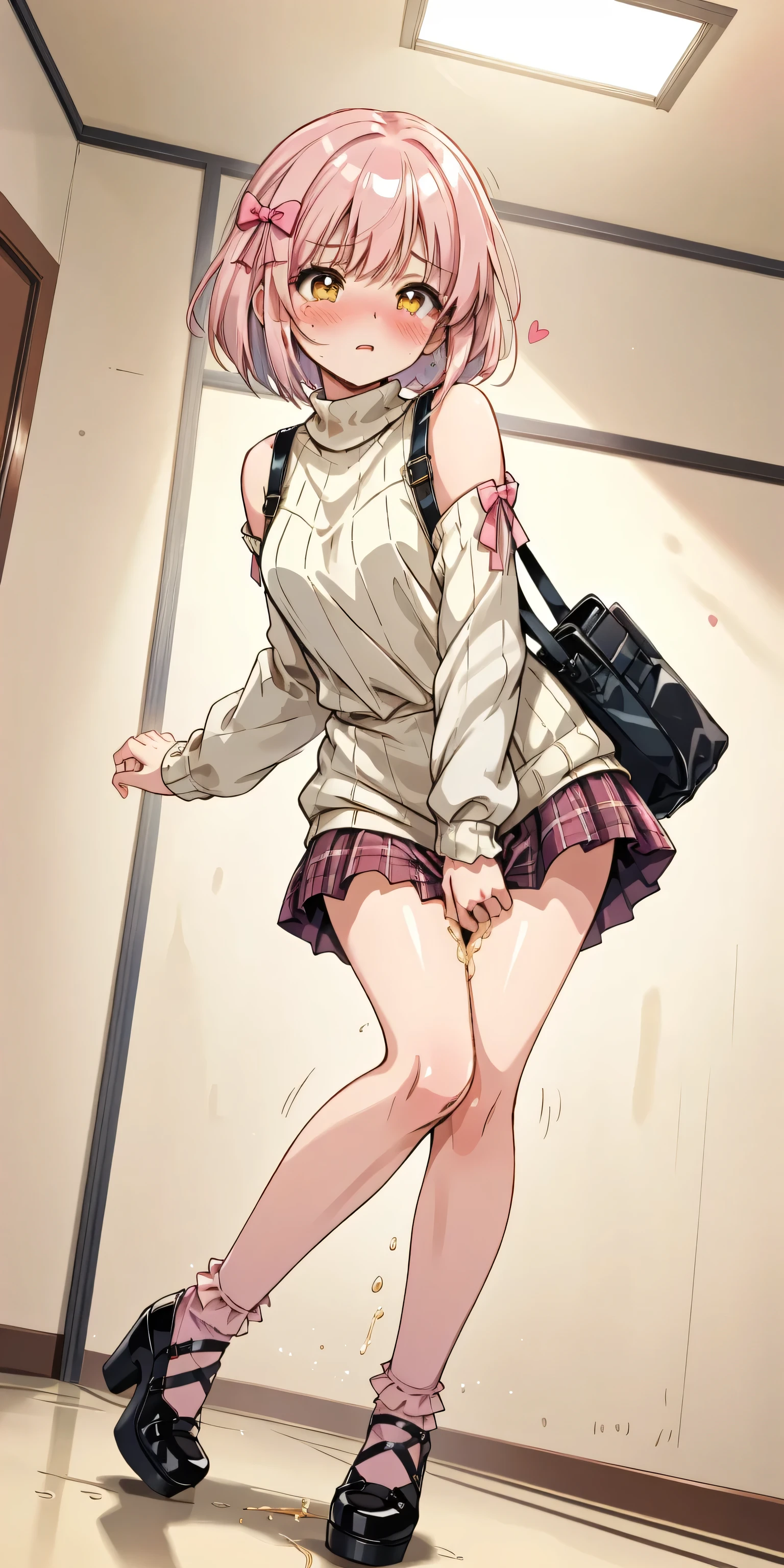 masterpiece, best quality, 1girl, solo, jiaran, full body, street background, white background, ((((her defecation accident)))), ((((her fecal leakage accident)))), concept, pee, peeing self, wetting, wetting self, have to pee, pee stain, in skirt has pee stain,puddle of pee