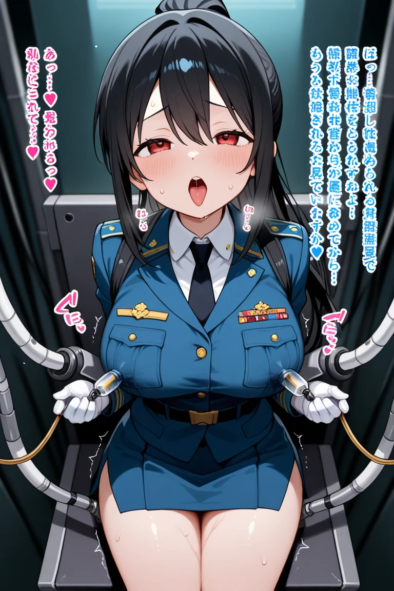 1girl, (huge breasts), huge hip,Glamorous body,fang,amano_megumi, green eyes, bright pupils, white pupils, brown hair, low twintails, , red bowtie, collared shirt, short sleeves, pleated skirt, blue skirt, score_9, score_8_up, score_7_up, BREAK source_anime, best quality, masterpiece, uncensored,embarrassed,blush,happy BREAK girl stay locked up machine's body, through the machine, confinement, caged, restrained, bondage, , big machinery,milking plant, dairy plant milking machine, transparent funnel tube, milk tanks BREAK sex, vaginal,missionary position, (large penis, Machine penis in pussy) BREAK nipples, navel, wet, sweat, orgasm, cum on body,excessive cum,drool,sweat,pussy juice,love juice BREAK laboratory,jail bar,detailed inside machine, cockpit, detailed inside machine, cockpit, gears, motors, shafts, transmissions, terminals, [electronic] circuits, vacuum tubes, [electrical] cords BREAK from below
