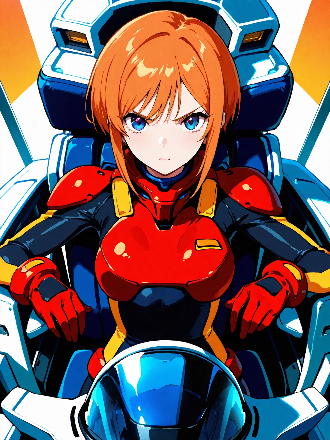 Sheer lower body,Sheer upper body,Naughty,Highest quality,See-through Asuka suit,A cartoon drawing of a woman with a gun riding a motorcycle, Gainax anime style, Gainax, studio Gainax art, inspired Masamune Shirow, Asuka suit worn under clothes!, studio Gainax, studio Gainax illustration, Masamune Shirowのスタイル, Masamune Shirow, Masamune Shirow, Female body type,naked
