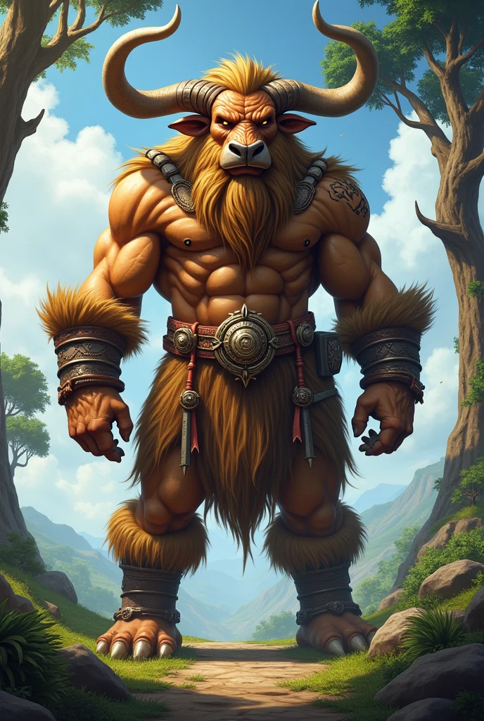ultra-detailed, masterpiece, masterwork, high quality, best quality, hdr, (nature, night), posted on e621, (by darkgem), nsfw, male, solo, (white little body minotaur), dragon, (long  golden hair, yellow eyes, white body, roar), stylish pose, dynamic angle, (bulge loincloth, pubic hair)