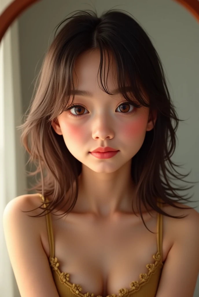 Realな写真、18 years old、Japanese high school girl、NUDE、naked、((small nipples 1.4、Detailed nipples))、Detailed chest、Detailed face and body、Natural lighting、High resolution、Photorealistic、(Highest quality、8k、High resolution、masterpiece:1.2)、Super detailed、(Real、Photorealistic、Photorealistic:1.37)、Realな肌の質感、Detailed eyes and lips、Beautifully detailed face、Long eyelashes、Smooth Skin、Natural body shape