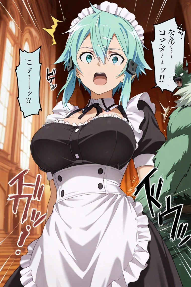 NSFW,masterpiece,Highest quality,High resolution,Very detailed,Sinon\(Sword Art Online\),(High-quality Gothic Lolita dress),mini skirt,Fishnet tights,A tense face,Embarrassed,blush,Medieval Europe,castle town,Alley,(Middle-aged men),sexual harassment,Molester,Body touch