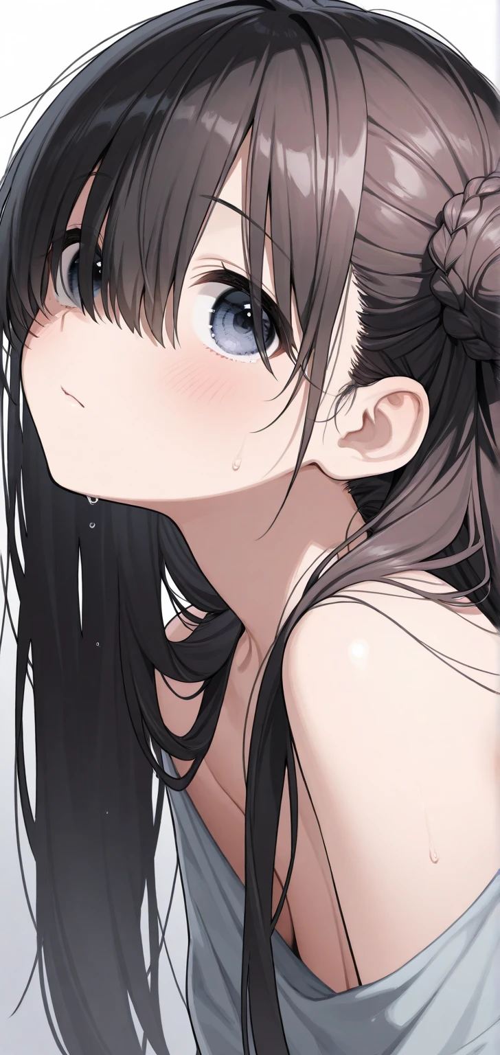 (Best quality, 8k, 32k, Masterpiece, UHD,:1.2),RAW, ((1girl)),ultra cute , natural lighting,transparent shining eyes, 20yo,medium breast ,fair complexion ,flushed face, dynamic angle,, (ecstasy:0.8) ,(slut:0.8), (vulgarity:0.8), (fucked silly:0.8),(steam:0.8),,(trembling:1.3)), ,sweat,seductive, blush, ,, nsfw, Closeup face, face Closeup, head shot, White Background, shiny, medium hair, (lace bra)