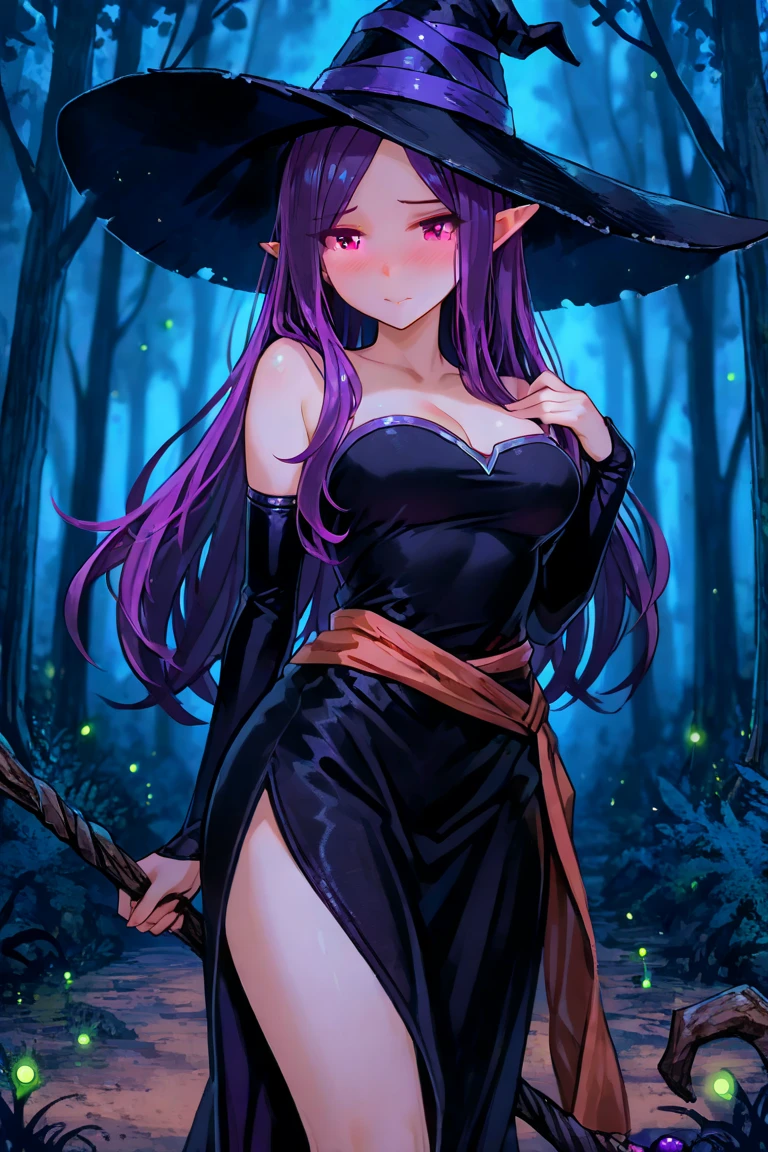 thick stout fantasy mushroom, phalic shape, purple shaft with a red shaft