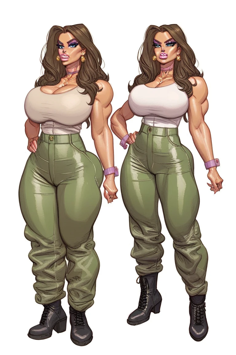 (full body), bottomheavy, huge ass, gigantic ass, thick thighs, massive thighs, hyper thighs, (extremely wide hips:1.4), solo