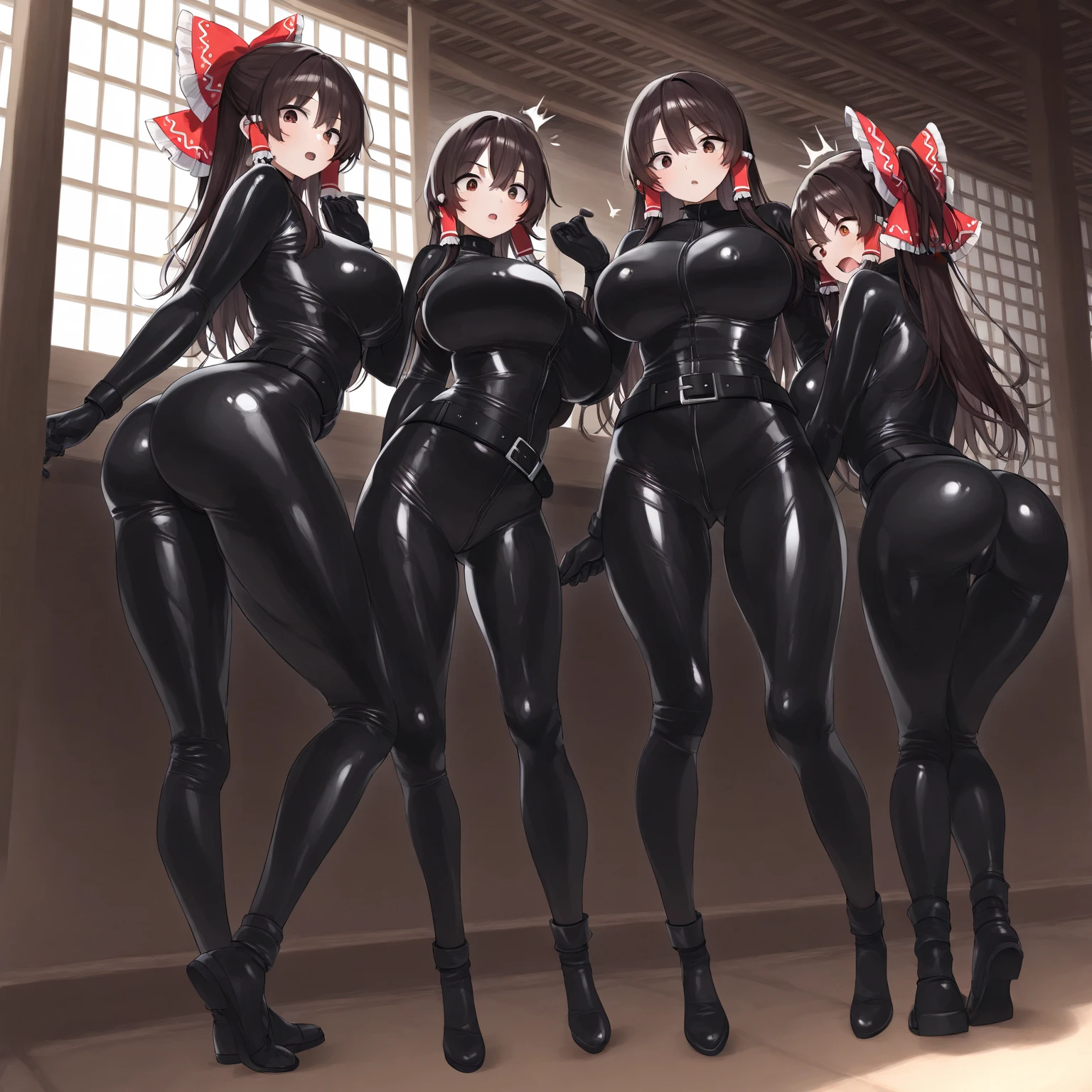 Four Girls,Close-up of a woman in a black shiny rubber leotard, Wearing fishnet tights,Wearing long shiny black boots,Saiyan Girl, wonderful, Nano Girl, Female body type, Inspired by Hiromu Arakawa, Anime Manga Robot!! Anime Girls, Fubuki, Full Body Suit, by Hiromu Arakawa, , wonderful, silk, Beautiful and attractive anime teen, Anime Girls of the future, tears,Drooling,Pee,Sweat,Ahegao,Tongue out,incontinence,incontinenceして股間を濡らしている,Peeing,White semen in the crotch,Droolingを垂らしている,Mouth open and tongue out,Sticking out your tongue and drooling,Estrus,Nipple Pochi,Eyes wide open,Estrus!!!,Blushing,Drooling with excitement,White semen in the crotch,White stain in crotch,Droolingが垂れている,垂れたDroolingが胸についている,Crotch stain,Crotch stainのあと,feeling sexual,Excited,Nipples are erect,Face is hot,Joy,Lust!!!,Lustして舌を出している,Lustして涎を垂れ流している,Sticking out his tongue,Ahegaoで舌を出している,Tongue out!!!,Tongue out!!!,Tongue out!!!,Tongue out!!!,Tongue out!!!,Tongue out!!!,Mouth wide open and tongue sticking out,drool is dripping from the mouth,Drooping tears,Drooping tearsがおっぱいについている