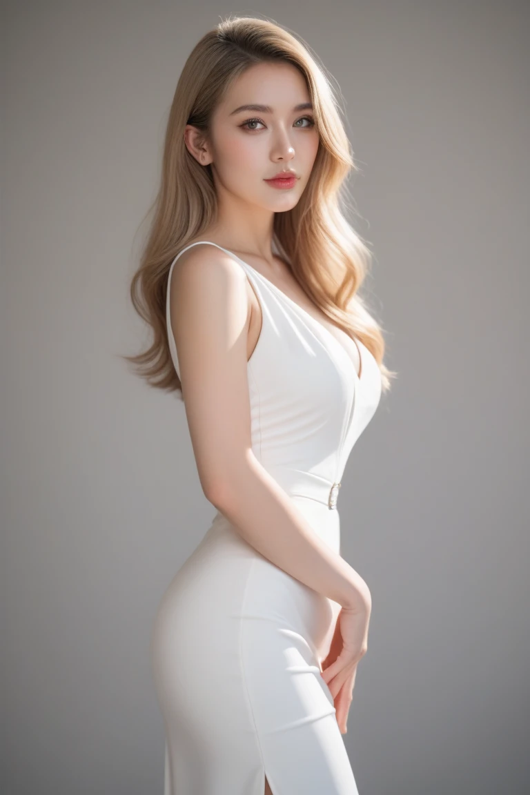 A woman of beauty in a fantastic space, Tight micro dress white and gold color, 98k, {{Masterpiece}}, Best Quality, High Quality:1.4), {{[[FRONT LOOK}}, eye_contact, Various poses)]], very pretty look face, and very pretty eyes, cute images, lovely images, {{whole full body}}, {{{{{{{{Long legs}}}}}}}}, {{{{slim sexy body}}}}, {{{{{{Tall woman}}}}}}, {{177 cm tall}}, solo, beautiful, lovely, adorable, pale skin, {{18to 22 years old German girl}}, look beautiful German girl and blue eyes or green eyes with platinum blonde hair color), Nordic German young girl, {{{{{{{{{{full body}}}}}}}}}}, {{{{{{{{{{high_heels}}}}}}}}}},