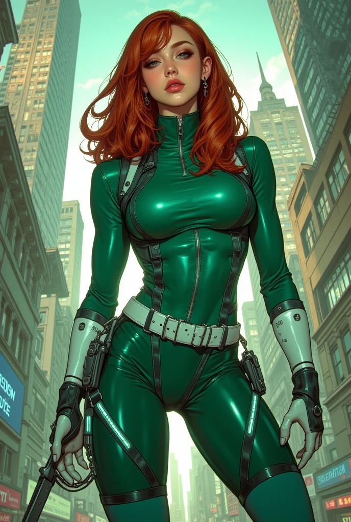 cyberpunk, ((Sophie Turner)) as Sansa Stark, cyberpunk ginger braids, cyberpunk light green smart suit, cleavage, earrings, ring, reading a cyberpunk book, in the cyberpunk hall, 1woman, solo, beautiful detailed glow, detailed, cinematic light, intricate detail, realistic, highres, detailed facial features, high detail, sharp focus, smooth, aesthetic, extremely detailed, stamp, octane render