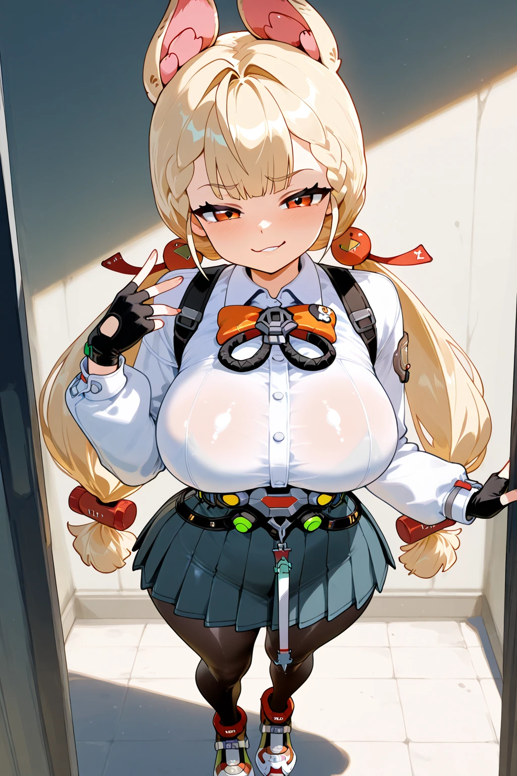 score_9, score_8_up, score_7_up, source_anime, solo, 1girl, super pochaco, blonde hair, (plump:0.8), latex, <lora:pochaco_PDXL-000001:1>