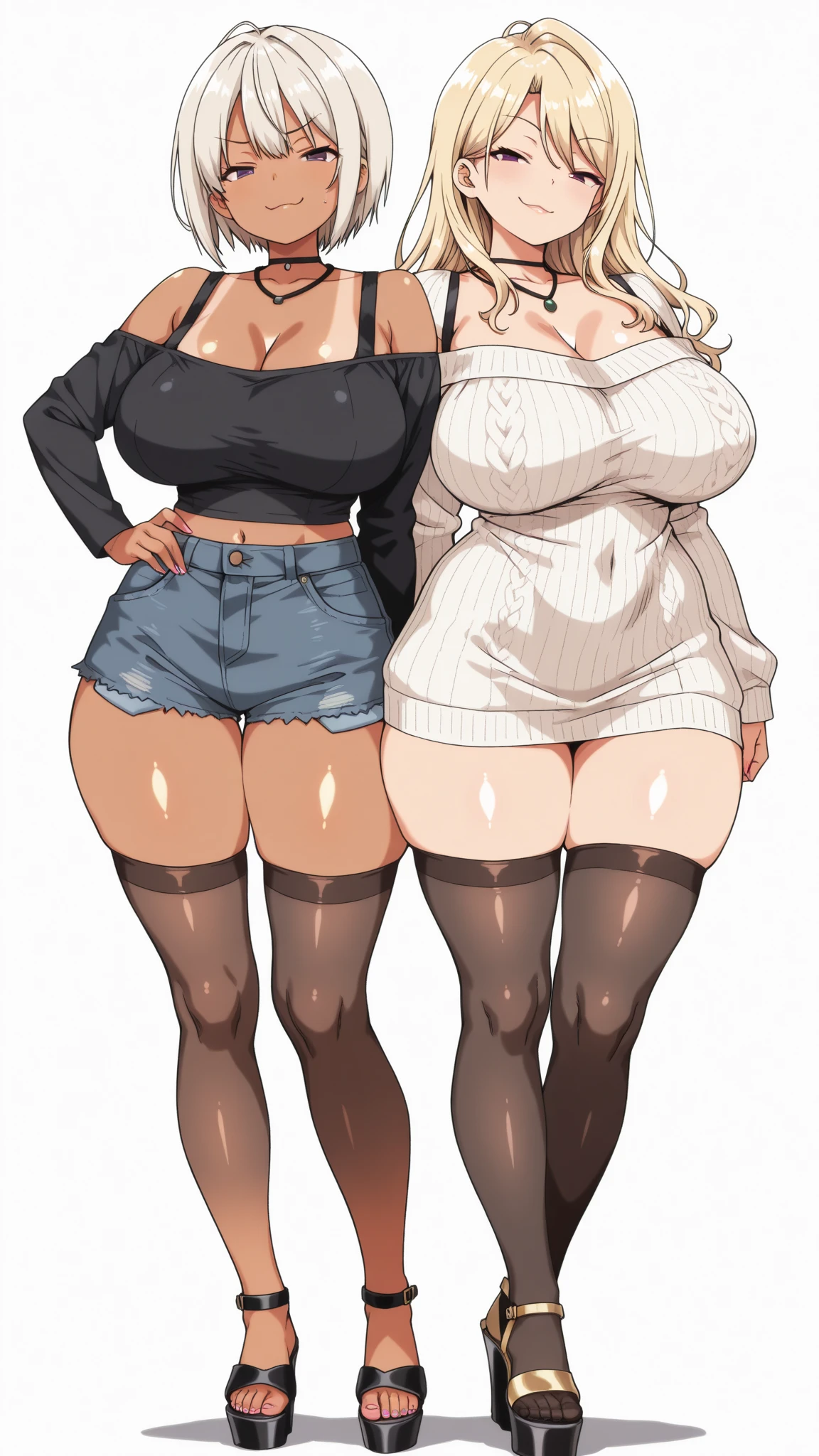 Thicc Asian women naked big tits and ass skinny waist blonde hair