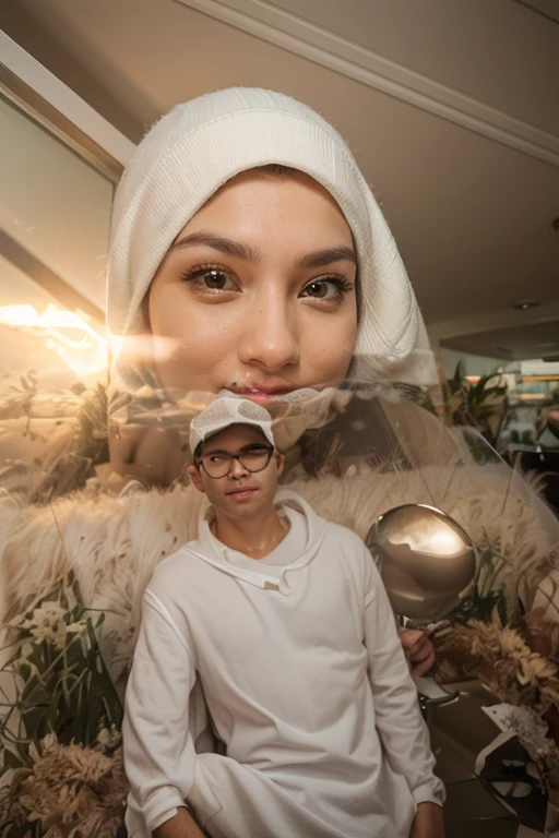 High resolution UHD, Improvement of quality, Soft lighting, Highly detailed, Very detailed on clothes, high quality clothes, Advanced Details, Sharp Focus, High resolution, , Covered With Hijab and Dress, Real clothes, Real Lighting, Same clothes, Same Clothes With , Big Undershirt Covered