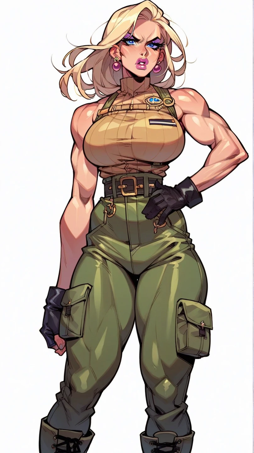 (8k, Best Quality, Masterpiece:1.2) (realist, photo-realist:1.37) (whole body) standing, legs apart (wide stance) standing contrapposto, ultra detailed, 1 girl,beautiful, Alone (female funger) (big breasts:1.5) (Beautiful detailed eyes) (SMILE:1.2) (Closed mouth), sharp focus, depth of field, Good composition, final fantasy vii, very long straight hair, hair explosion ((orange_eyes)) intricate, bokeh (Tetsuya Nomura style), perfect breasts, White tank top, black thong, suspenders, red gloves, socks, Toned body, athletic, wide hips, thin waist, toned arms, exposed abdomen, view from behind