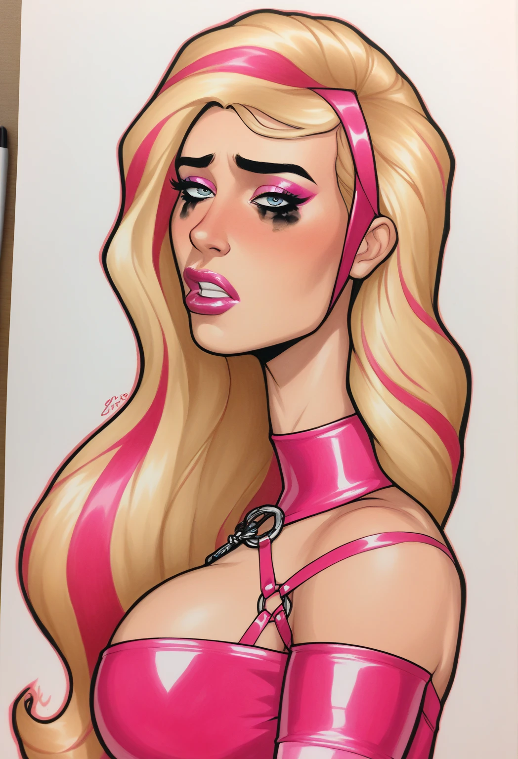 Sexy blonde pale with long hair girl. .  (perfect quality ).. (oily skin) .   . Thick collar. Rapunzel girl. . Handcuffed. .. .  . high heels.  vibrators . cumming. Ballgag .  Drool . 