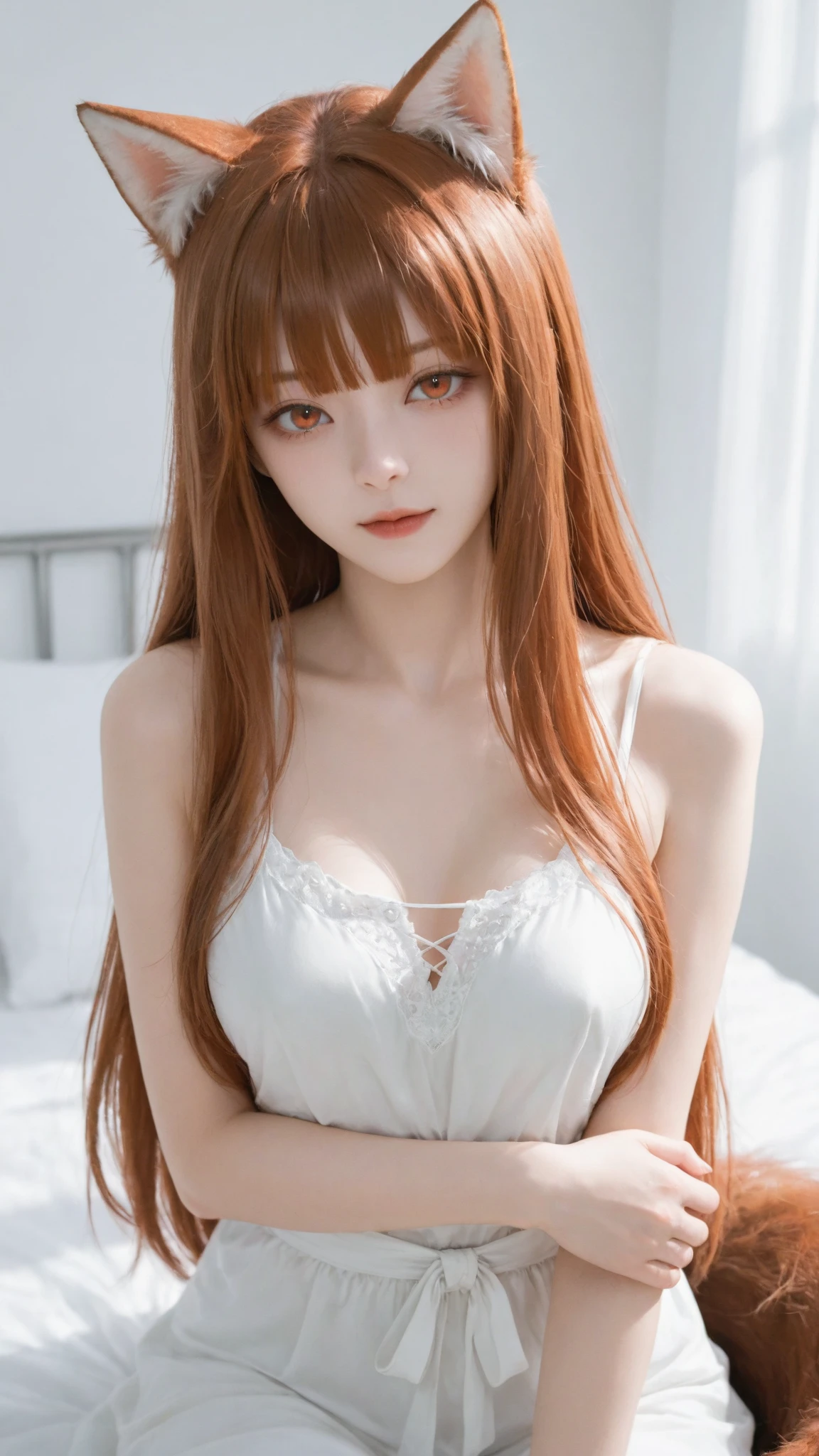 Masterpiece, Best Quality, Hi-Res, One Girl, Solo, Redhead, Red Eyes, Evil Smile,