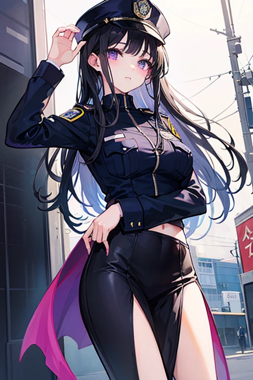 Takiinoue, Inoue Takina, Long hair, Bangs, , Black hair, (Purple eyes:1.2),arma(Handgun),black holster,blue army suit、White mini skirt,茶色ショートブーツ
BREAK looking at viewer, (Cowboy Shot:1.5),
BREAK (masutepiece:1.2), Best Quality, High resolution, Unity 8k壁纸, (Illustration:0.8), (Beautiful detailed eyes:1.6), extra detailed face, Perfect Lighting, extremely details CG, (Perfect hands, Perfect Anatomy),