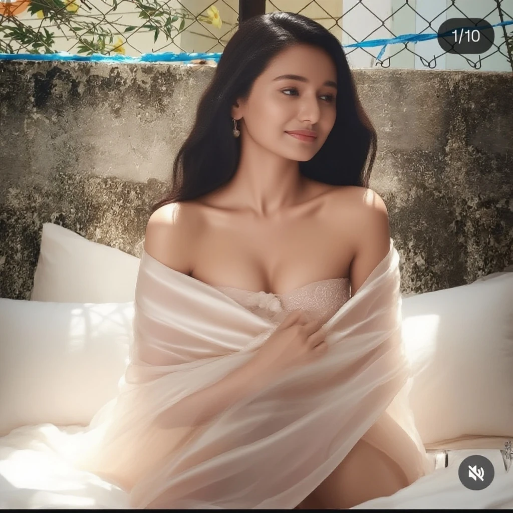 three Indian women in lingersuits sitting on a bed with a pink blanket, alexa grace, in the bedroom at a sleepover, wavy lingeries, posing in bed, 3 young and beautiful women, posing together in bra, sitting on a bed, three, looking to the right, cute girls, sitting on the bed, bottom angle, multiple views
