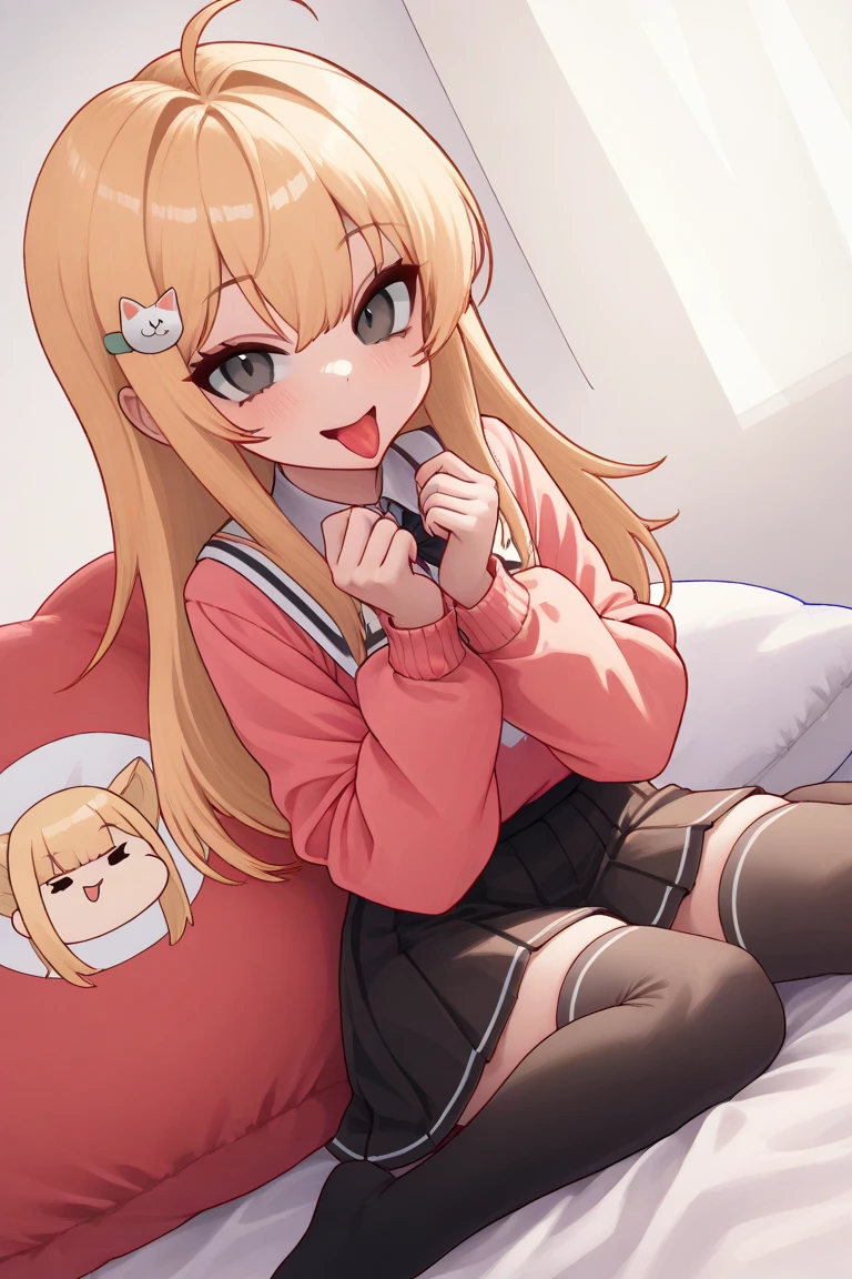 Menina anime in a short skirt and bow tie sitting on a bed with a teddy bear, cute Menina anime, cute anime catgirl, seductive Menina anime, Menina anime, anime catgirl, melhor garota de anime, visual de anime de uma linda garota, , estilo de arte anime moe, attractive anime, linda garota-gato de anime, an anime, pretty anime